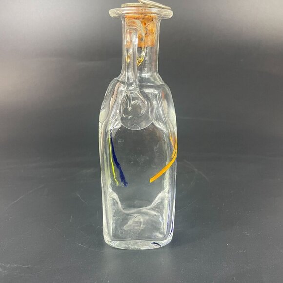 Stockholms Glasbruk Skansen Art Glass Cruet Sweden Coin Cork Stopper - Picture 2 of 8